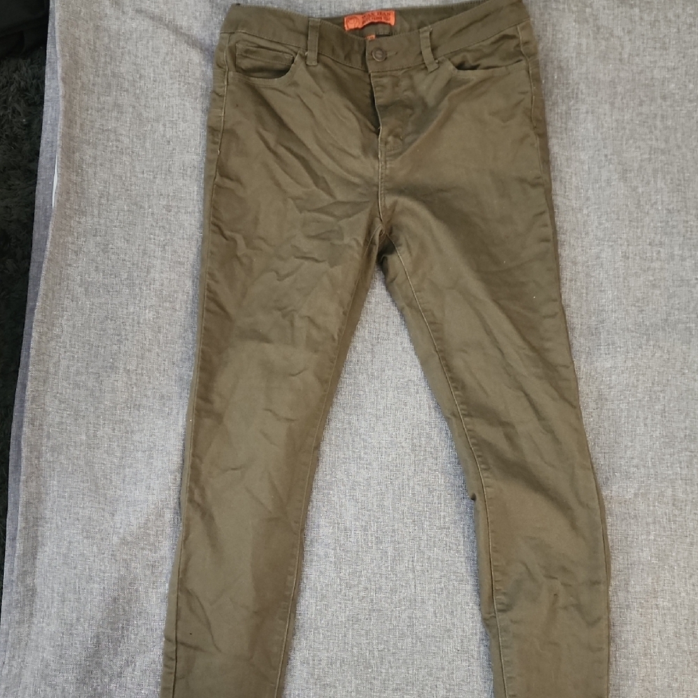 Green Skinny Jeans with Soft Cotton Twill